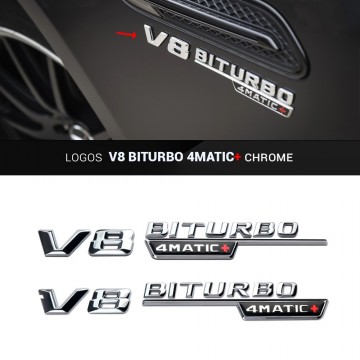 2 Emblèmes Logo V8 Biturbo...