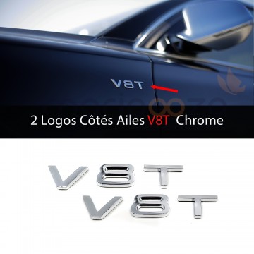 2x Emblèmes logo V8T ailes...