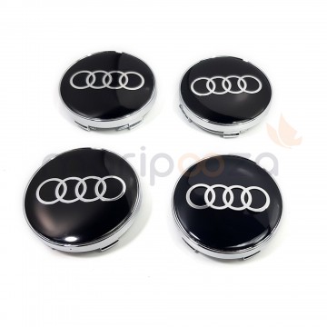 1x Cache Moyeux Centre Roue diametre 135 mm Audi Etoile Badge Logo Gris  Taupe