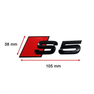 Logo Logo S5 Audi Autocollant Emblème Adhésif Badge Coffre Arrière Sigle 3D Noir Mat 
